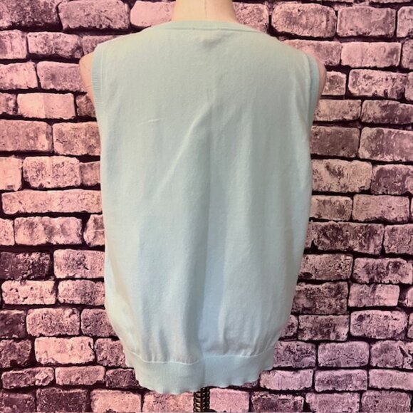 Talbots Aqua Cardigan Sweater & Tank Size XL - Picture 9 of 10